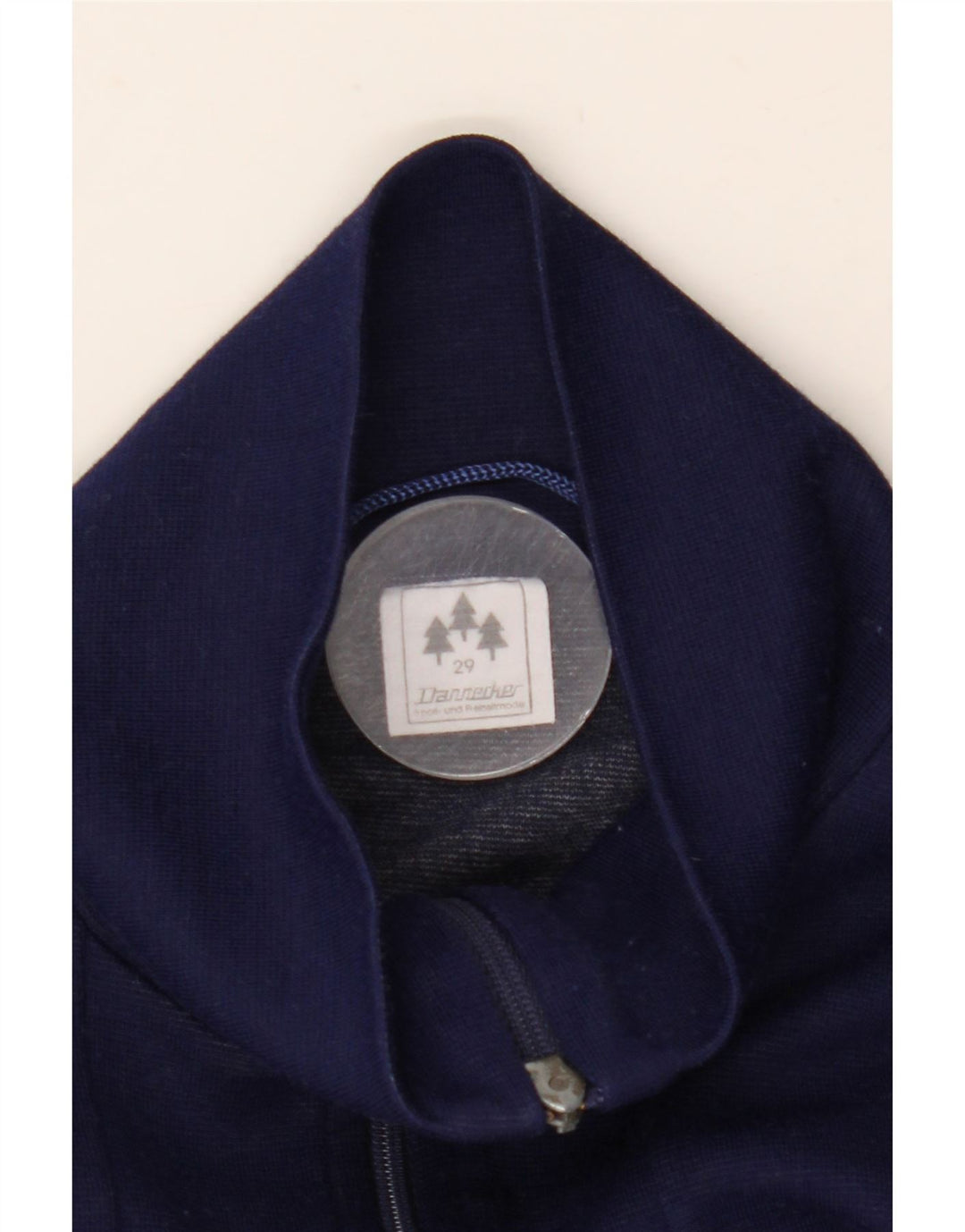 Vintage Herren Trainingsanzug Top Jacke XL Marineblau gestreift aus Acryl