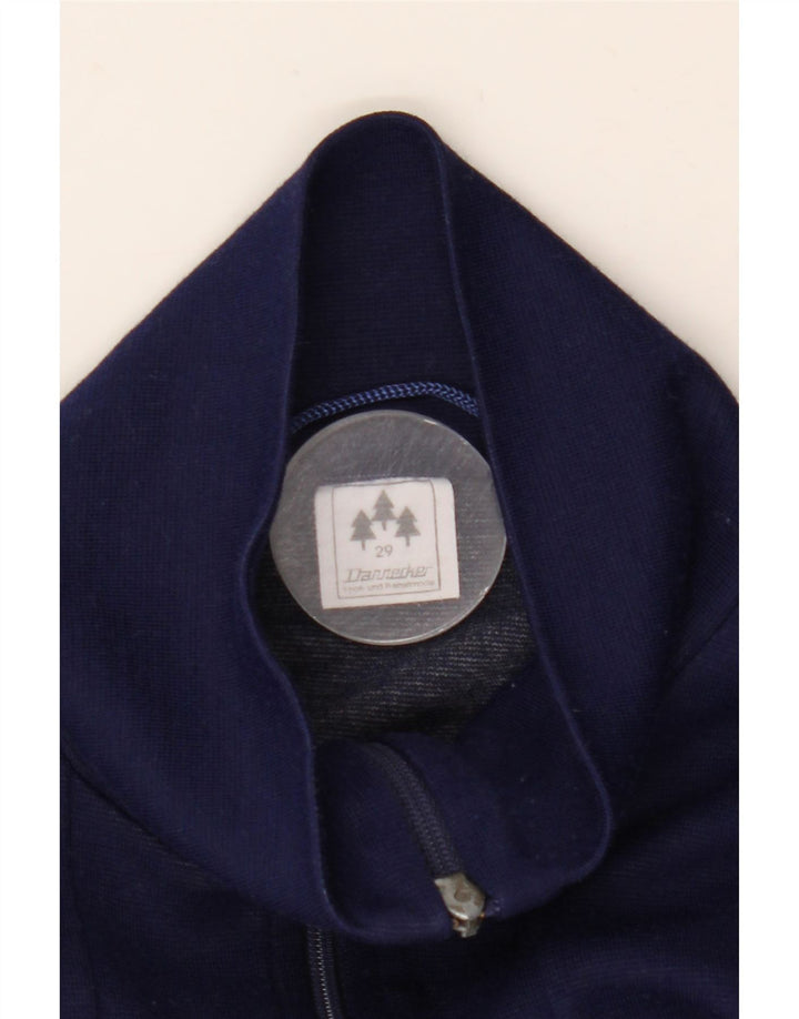 Vintage Herren Trainingsanzug Top Jacke XL Marineblau gestreift aus Acryl