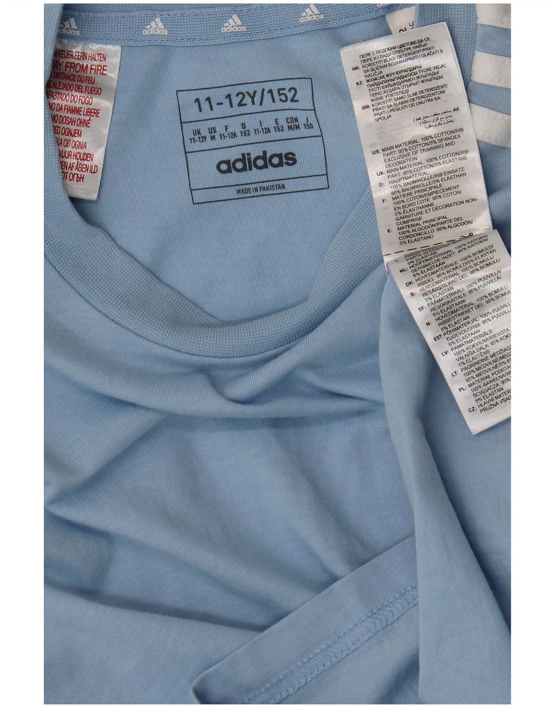 ADIDAS T-Shirt-Oberteil für Jungen, 11–12 Jahre, blaue Baumwolle