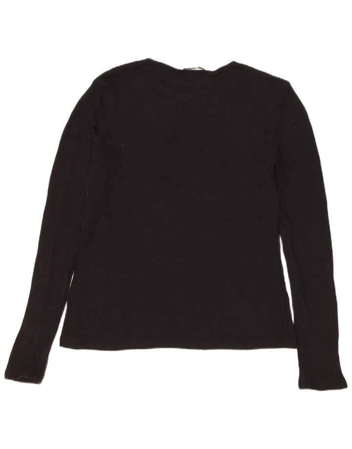 ZARA Damen-Pullover mit U-Boot-Ausschnitt, Gr. 12, mittlere schwarze Viskose