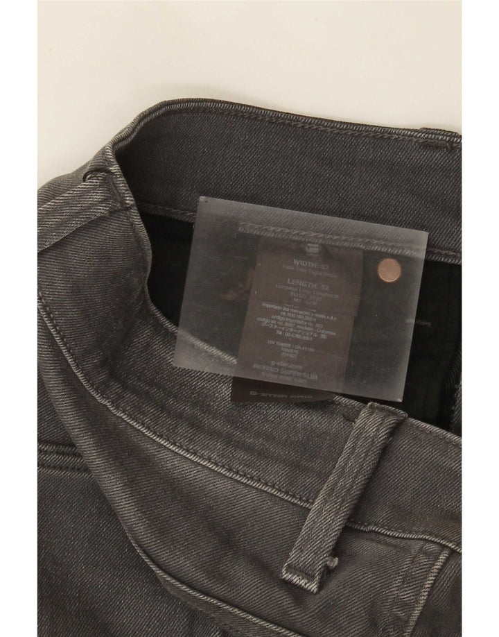 G-Star Herren Revend Distressed Super Slim Jeans W32 L32 Graue Baumwolle
