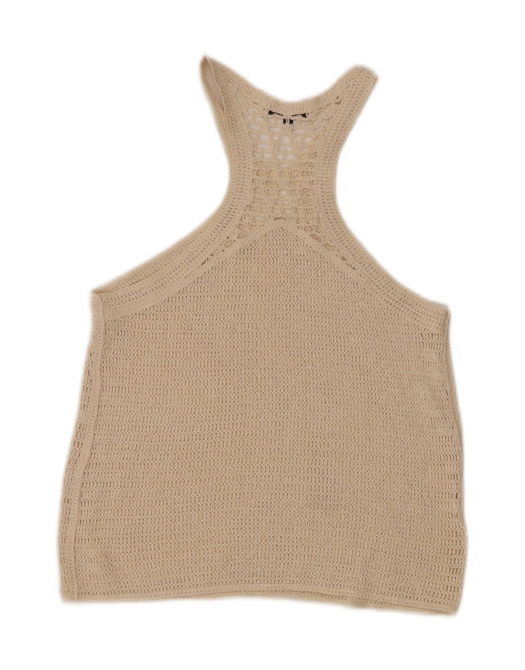 Massimo Dutti Damen Häkelweste Top UK 10 Small Beige