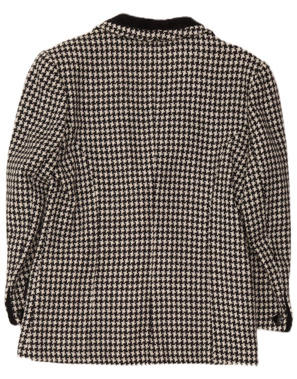 Egoiste Damen-Blazer-Jacke, UK 14, mittelschwarz, Hahnentritt-Klassiker