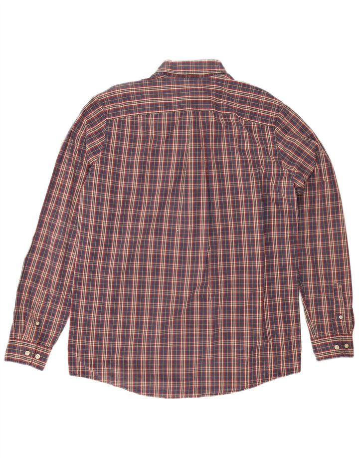 EDDIE BAUER Herrenhemd, groß, marineblau, kariert, Baumwolle