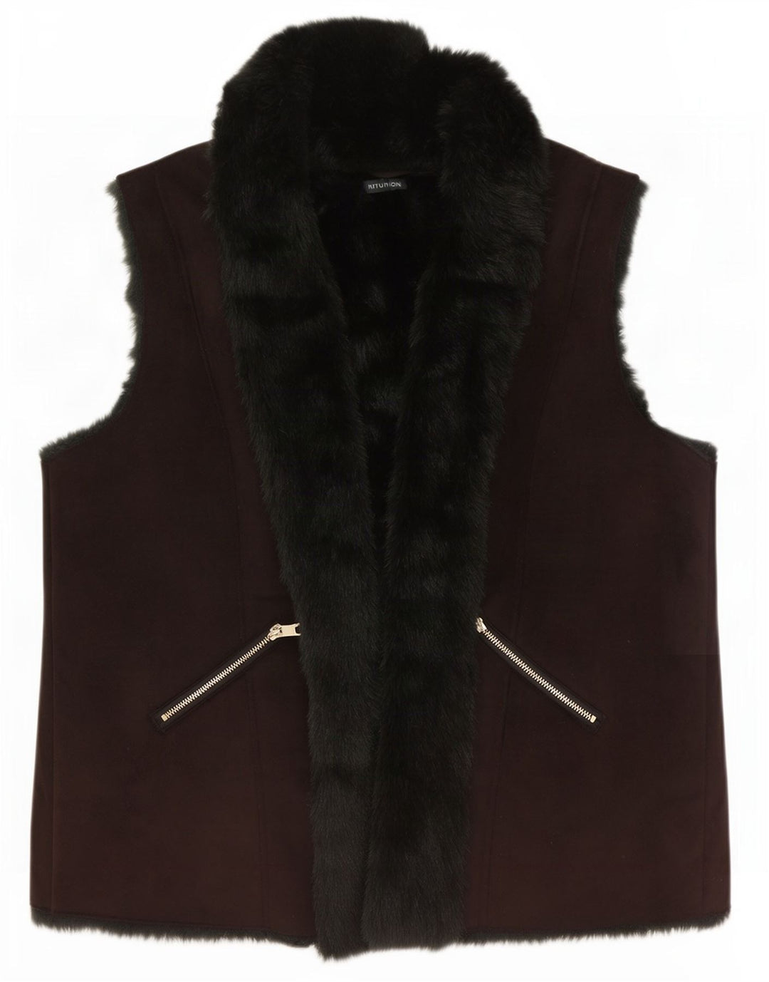 Intuition Damen Sherpa Open Gilet UK 18 XL Braunes Colourblock-Polyester
