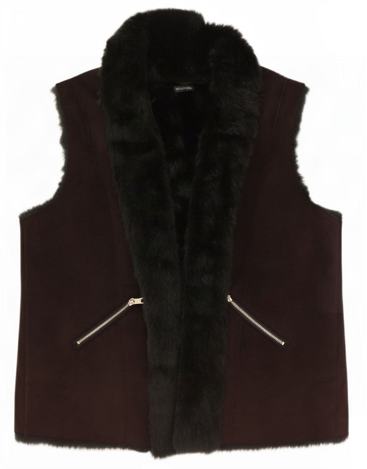 Intuition Damen Sherpa Open Gilet UK 18 XL Braunes Colourblock-Polyester