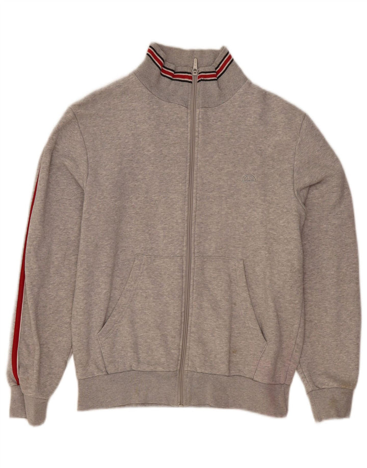 Ellesse Damen-Trainingsanzugoberteil, Jacke, UK 10, Größe S, grau gefleckte Baumwolle