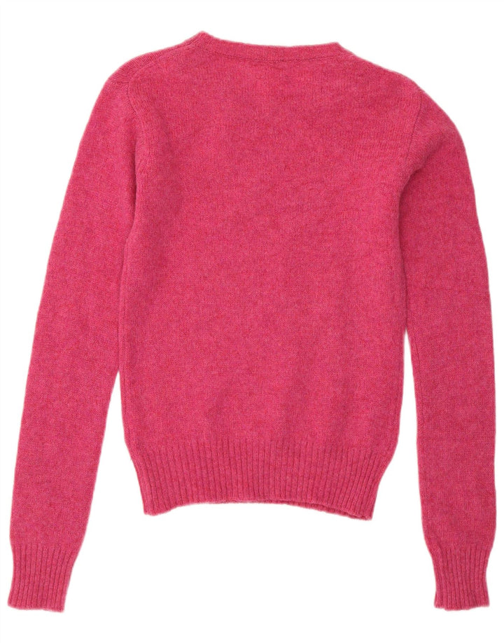 Benetton Damen-Pullover mit Rundhalsausschnitt, Gr. 8, Rosa
