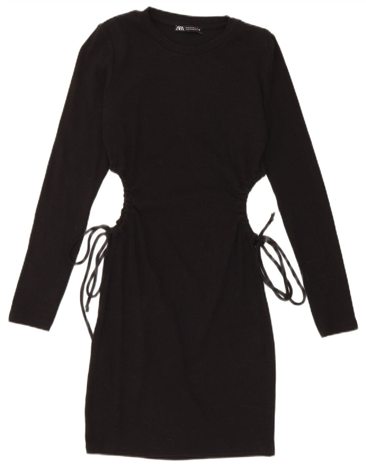 Zara Damen Pulloverkleid UK 12 Medium Schwarz