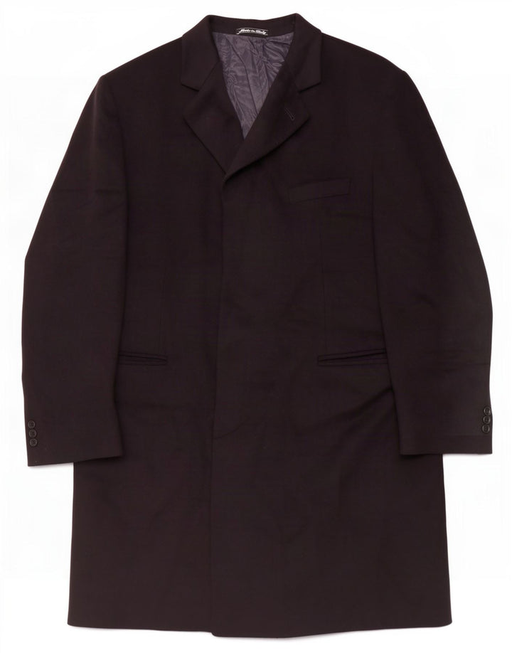 Bucalo Herrenmantel IT 54 2XL Schwarze Wolle