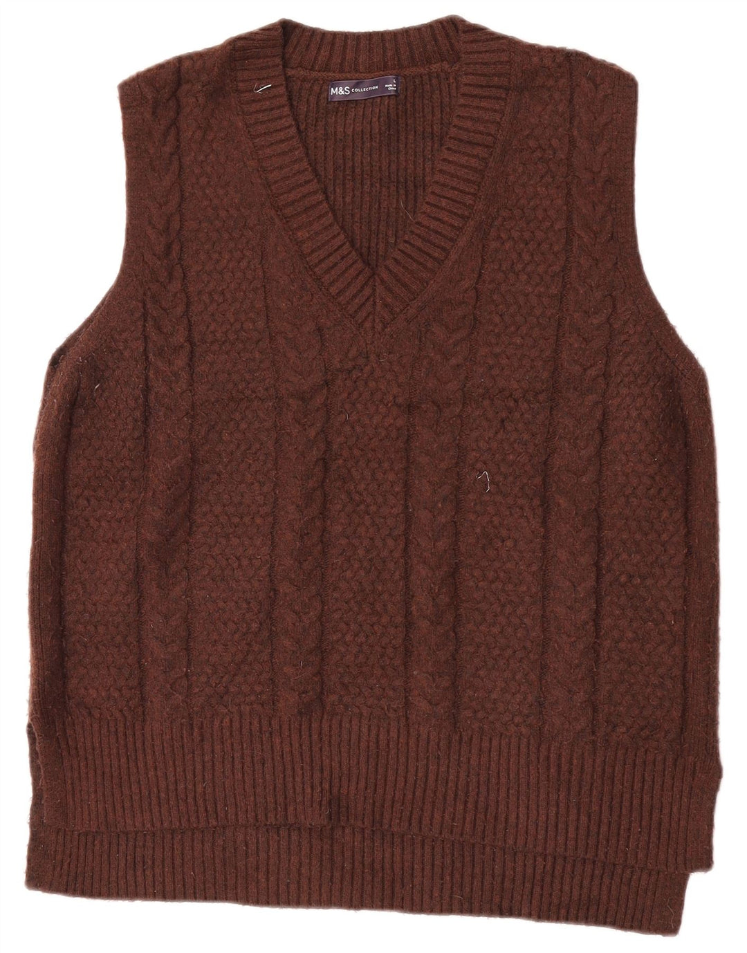 Marks & Spencer Damen Weste Tank Top UK 16 Large Braun Polyester