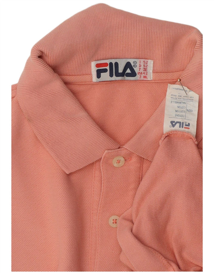 Fila Herren Poloshirt IT 52 Large Rosa Baumwolle