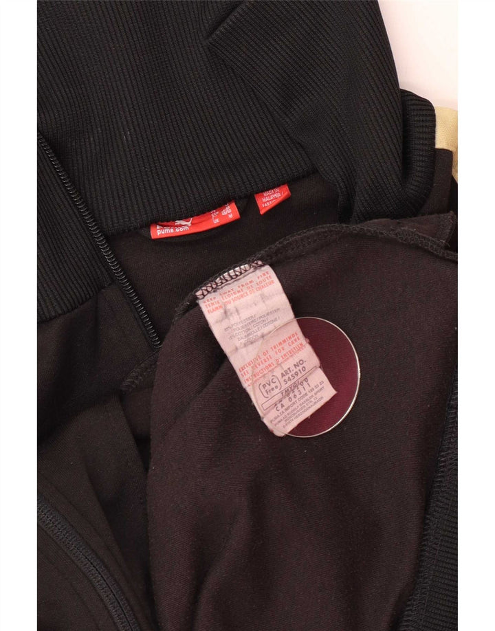 Puma Womens Graphic Trainingsanzug Top Jacke UK 14 Medium Schwarz Colourblock