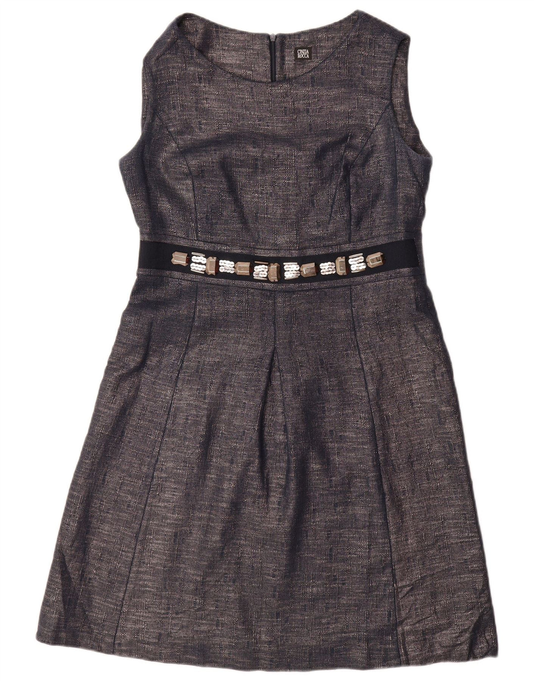 CINZIA ROCCA Damen 1-Knopf-2-teiliges Set UK 10 Small Marineblaue Baumwolle