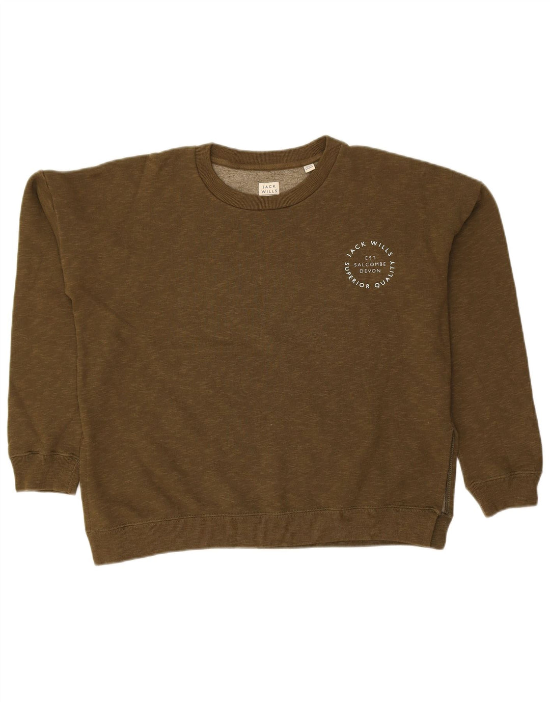 JACK WILLS Damen-Sweatshirt in Übergröße, Größe S, Khaki, Baumwolle