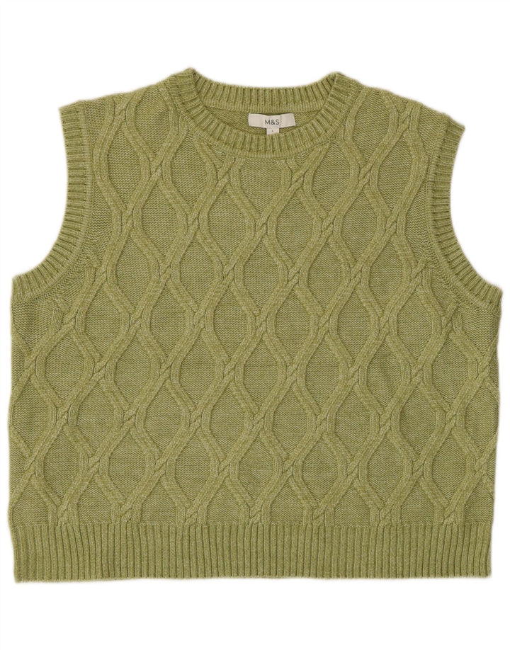 Marks & Spencer Damen Weste Tank Top UK 16 Large Grün Polyester