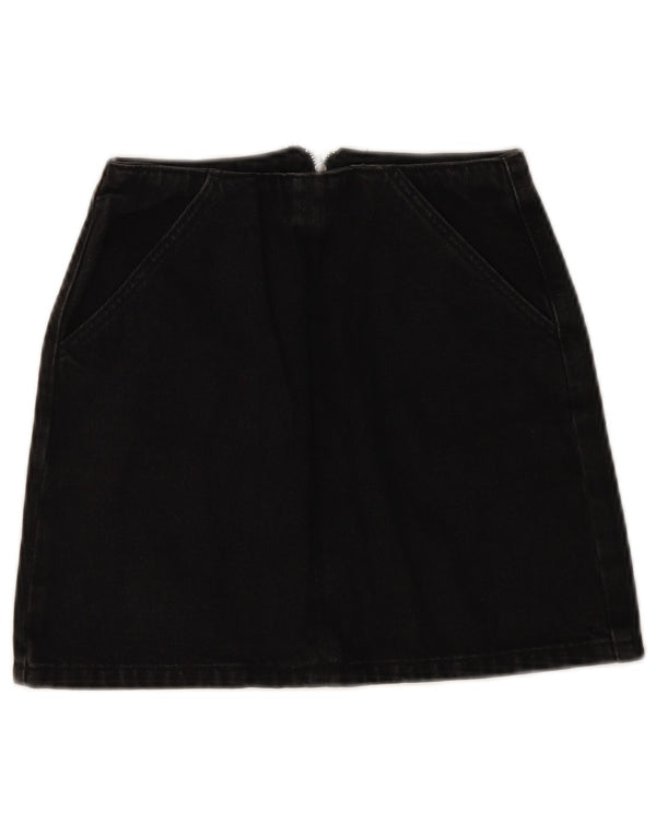 Topshop Damen Jeansrock EU 34 2XS W24 Schwarze Baumwolle