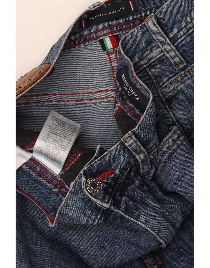 Tommy Hilfiger Herren Bleecker Slim Jeans W32 L32 Blaue Baumwolle