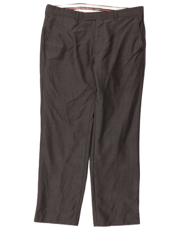 Marks & Spencer Herren Autograph Gerade Anzughose W34 L29 Graue Wolle