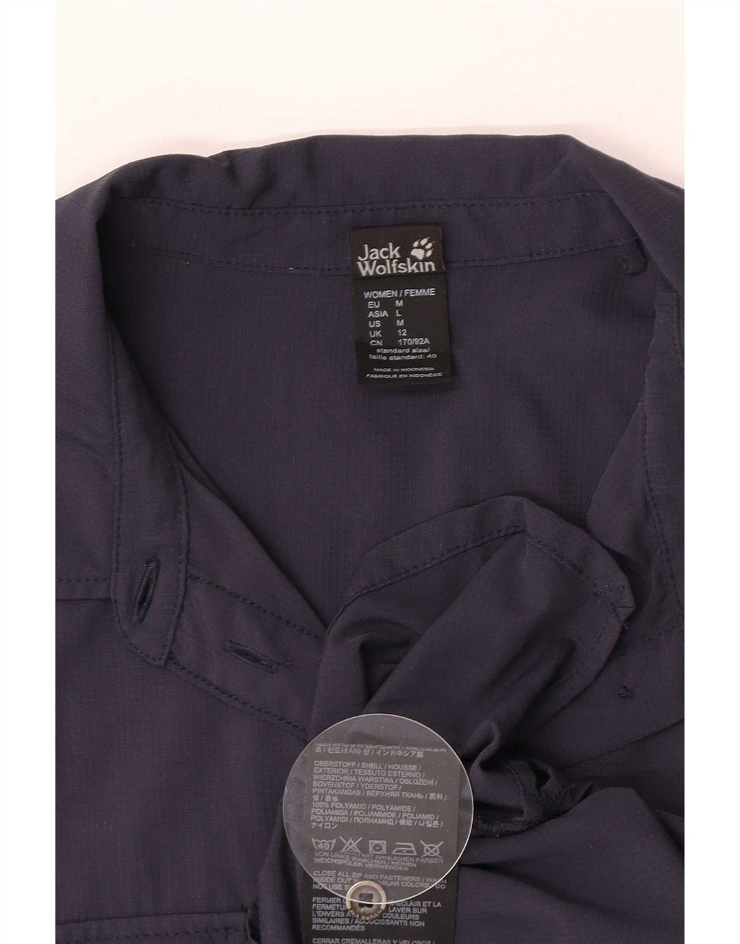 Jack Wolfskin Damen Hemd UK 12 Medium Navy Blue Polyamid