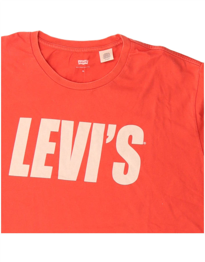 LEVI'S Herren Grafik-T-Shirt-Oberteil XL aus roter Baumwolle