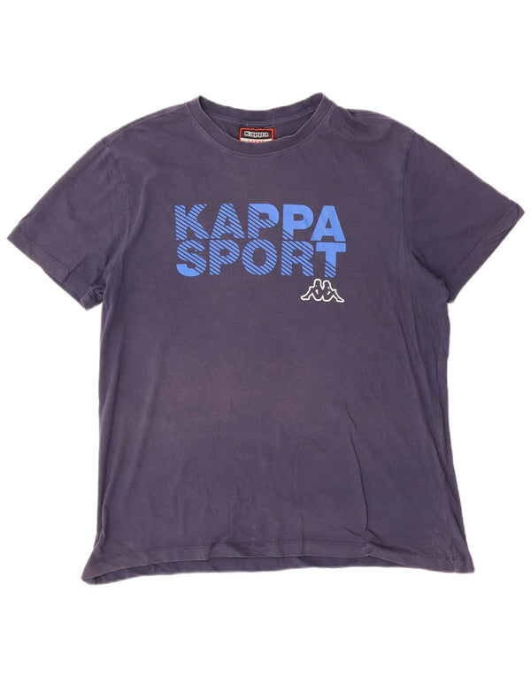 Kappa Herren-T-Shirt mit Grafik, groß, marineblau, Baumwolle