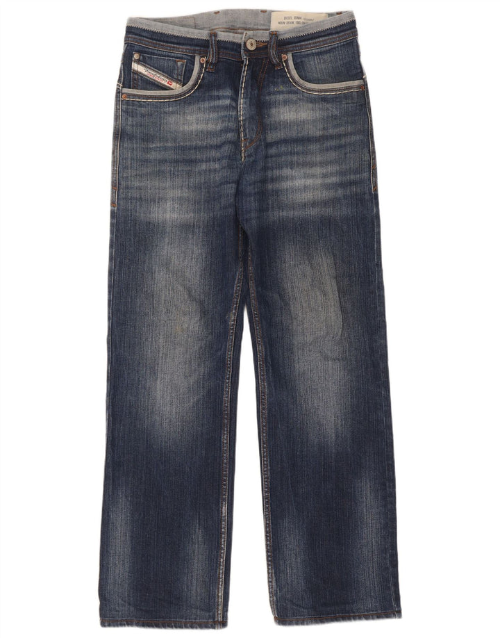 Diesel Herren Straight Jeans W30 L30 Blaue Baumwolle