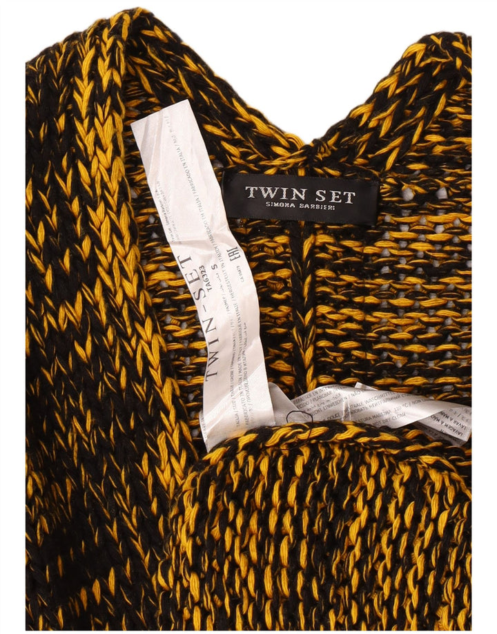 Twinset Damen-Strickjacke in Übergröße, Gr. 10, Größe S, Gelb, Polyamid