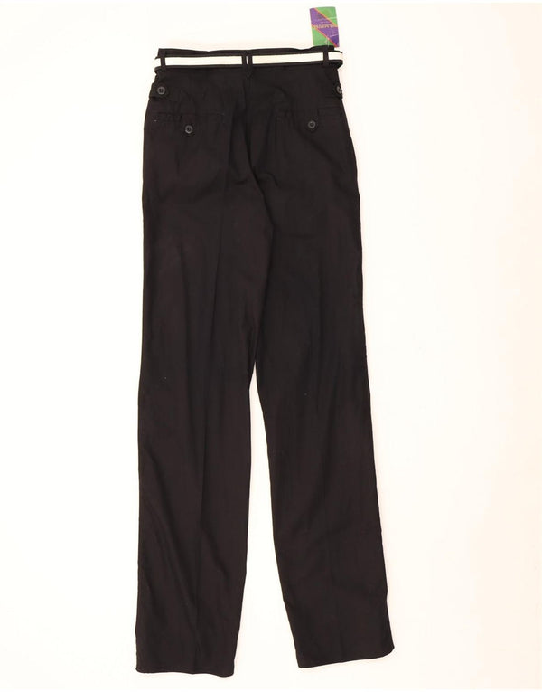 Wampum Damen Slim Freizeithose IT 44 Medium W28 L34 Schwarz Baumwolle