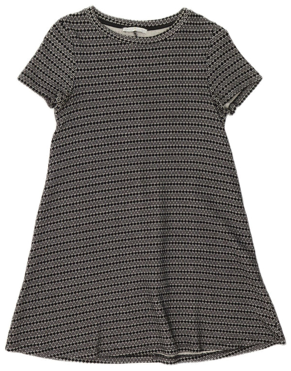Zara Damen Tunikakleid mit kurzen Ärmeln, Größe S, Schwarz, geometrisch