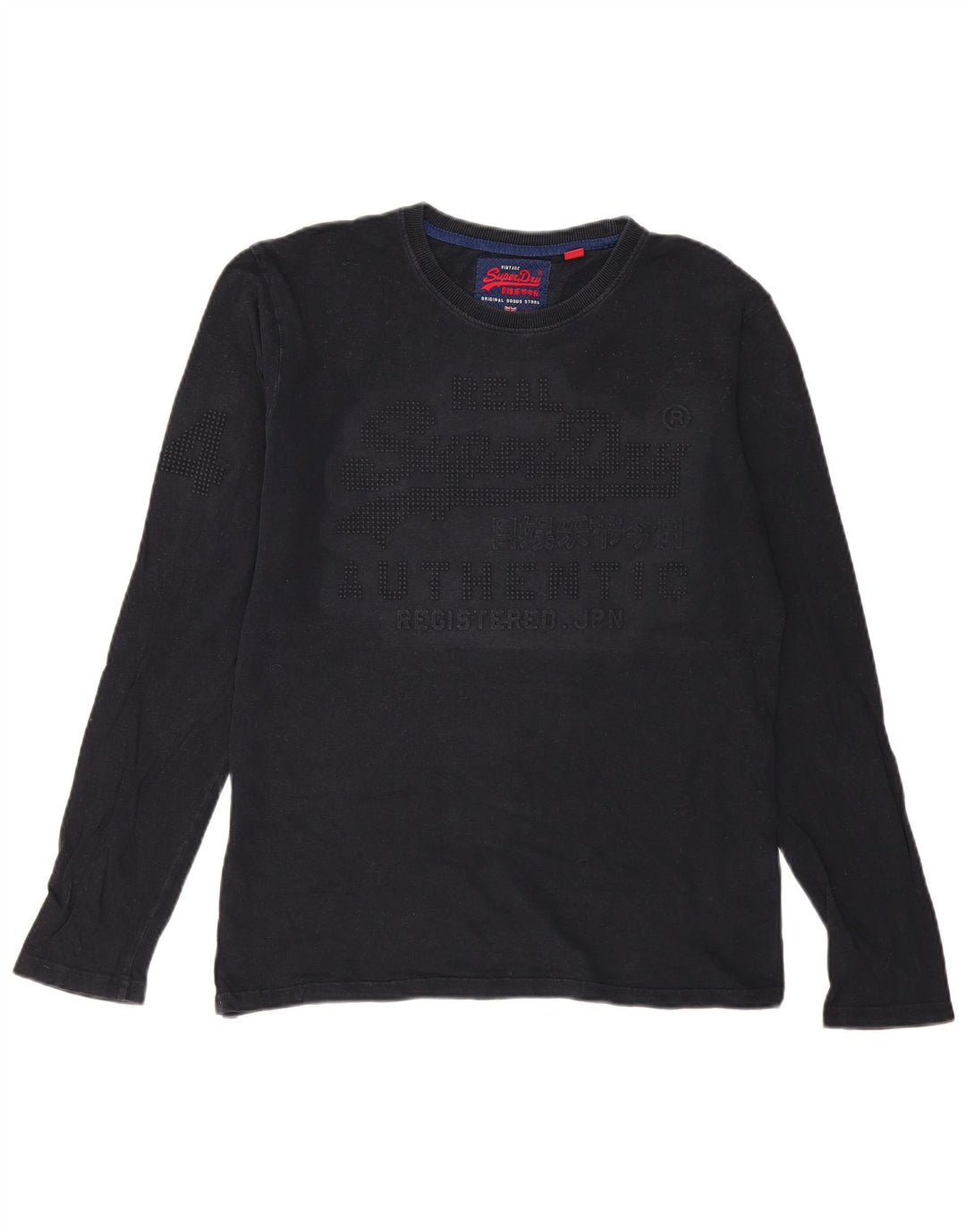 Superdry Herren Graphic Top Langarm Large Schwarz Baumwolle