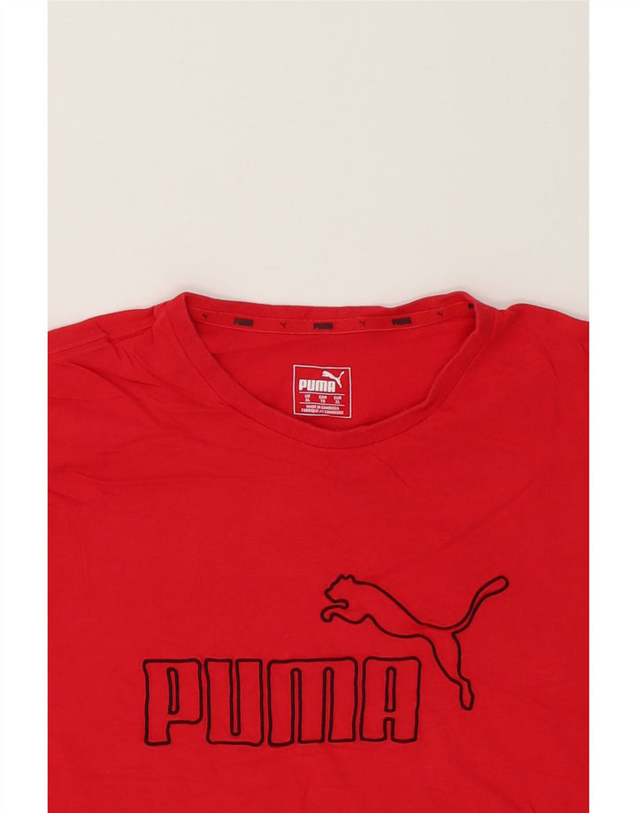 PUMA Mens Graphic T-Shirt Top XL Red Cotton Vintage Puma and Second-Hand Puma from Messina Hembry 