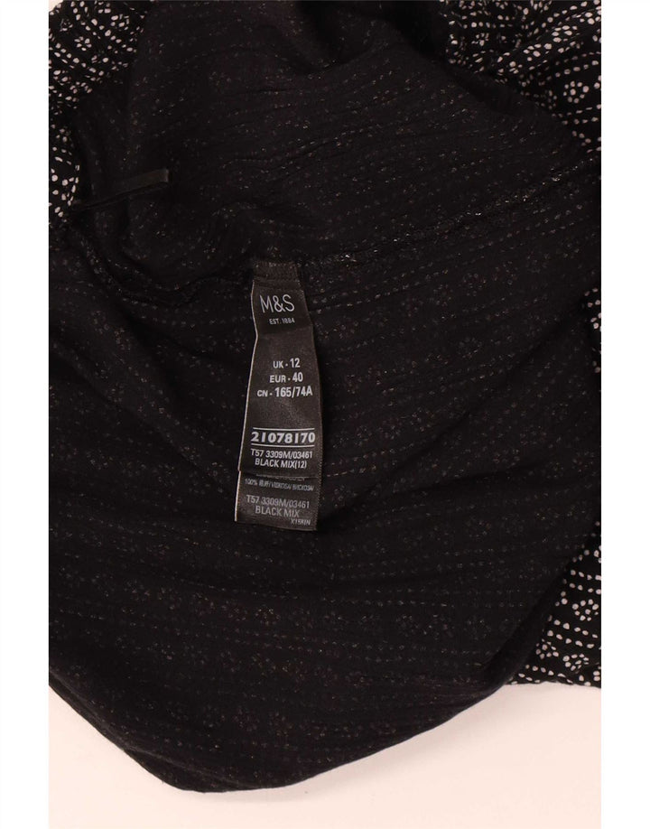 Marks & Spencer Damen Shorts mit abstraktem Muster UK 12 Medium W34 Schwarz