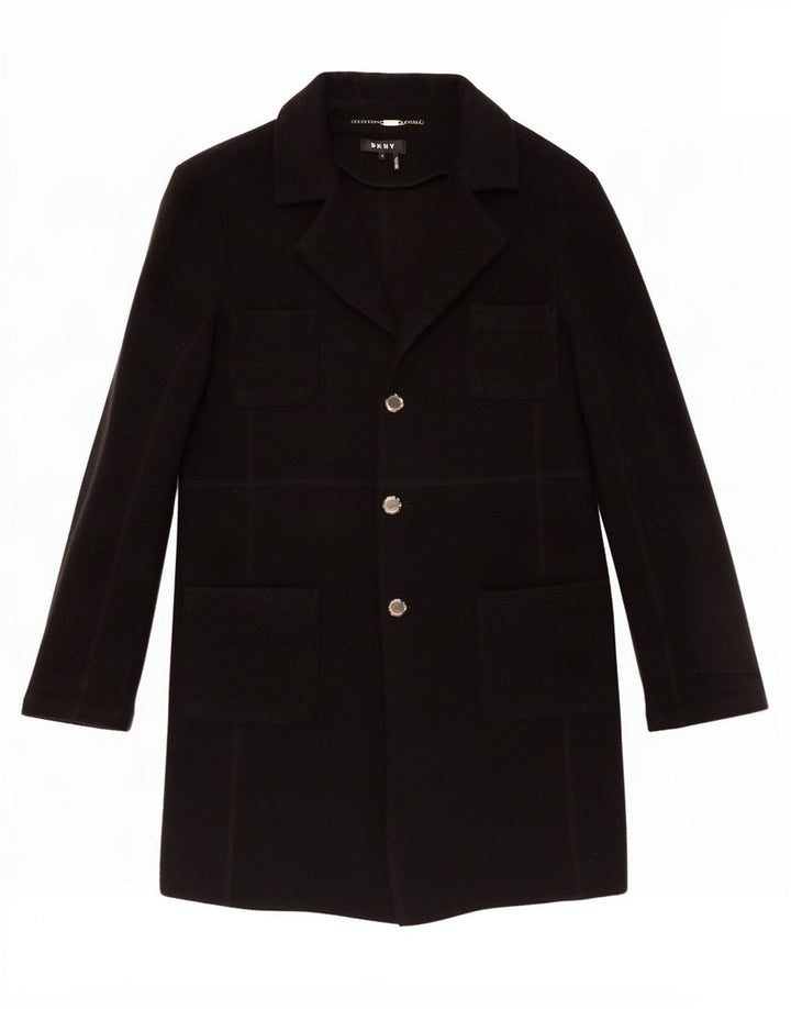 Dkny Damen Mantel US 14 XL Schwarz