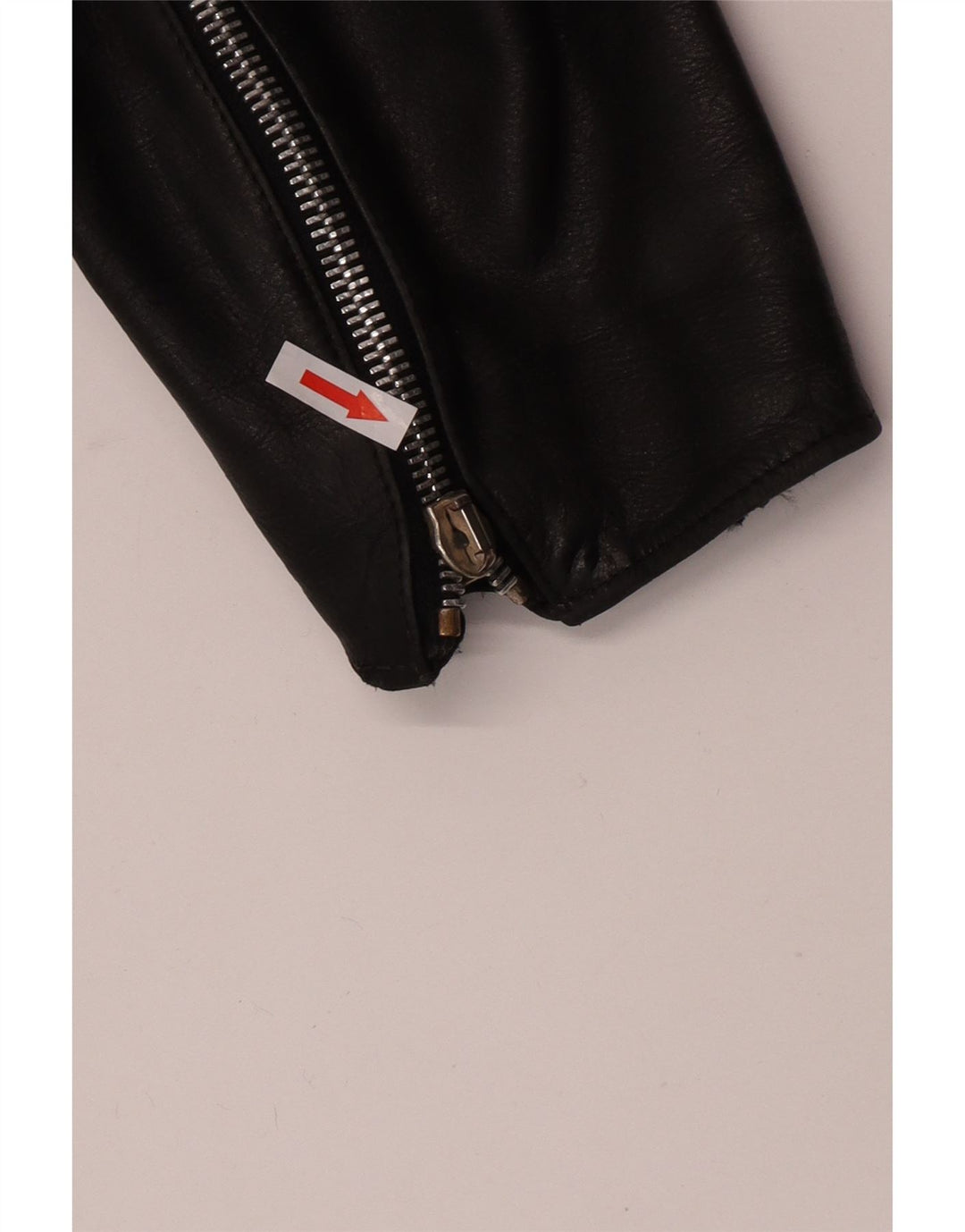 Vintage Damen Crop Leder Bikerjacke UK 12 Mittelschwarzes Leder
