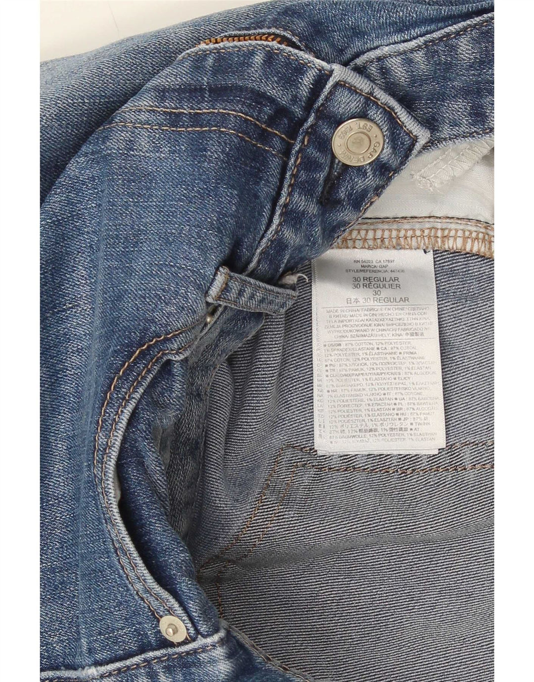 Gap Damen Skinny Jeans W30 L30 Blaue Baumwolle