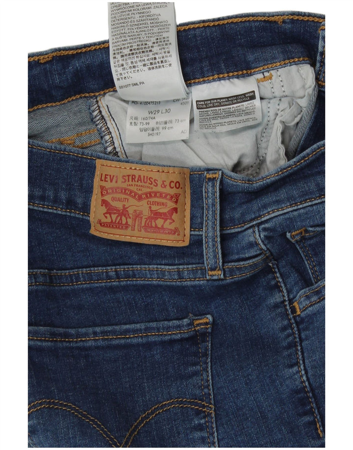 Levi's Damen 720 High Rise Denim Shorts W29 Mittelblaue Baumwolle