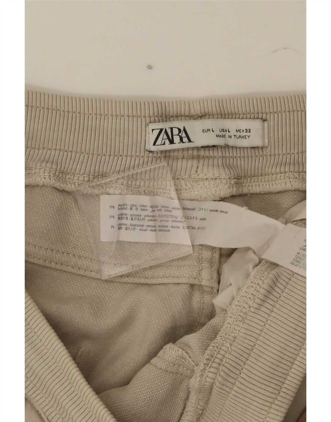 Zara Herren-Cargo-Shorts, groß, W32, beige Baumwolle