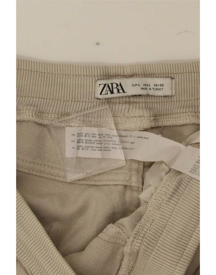Zara Herren-Cargo-Shorts, groß, W32, beige Baumwolle