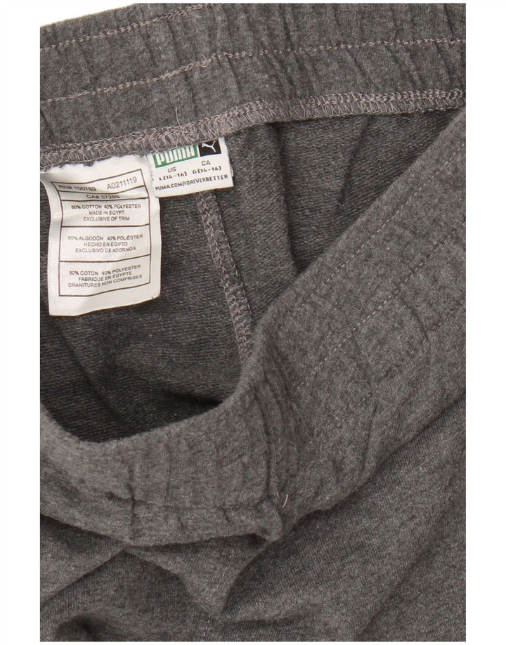 Puma Jungen-Trainingshose mit Grafik, Jogginghose, 14–15 Jahre, Größe L, Grau, Baumwolle