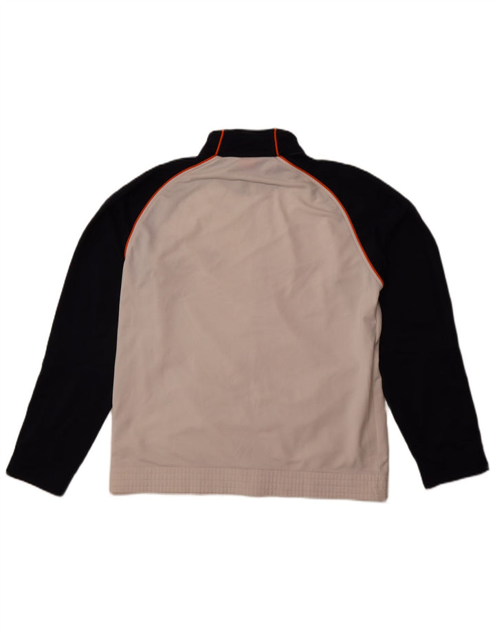 Nike Herren-Trainingsanzug-Oberteiljacke UK 38/40 Mittelweißes Colourblock-Polyester