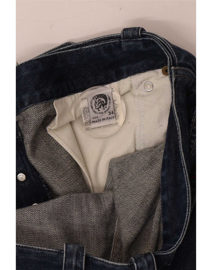 Diesel Herren Straight Jeans W34 L35 Marineblaue Baumwolle