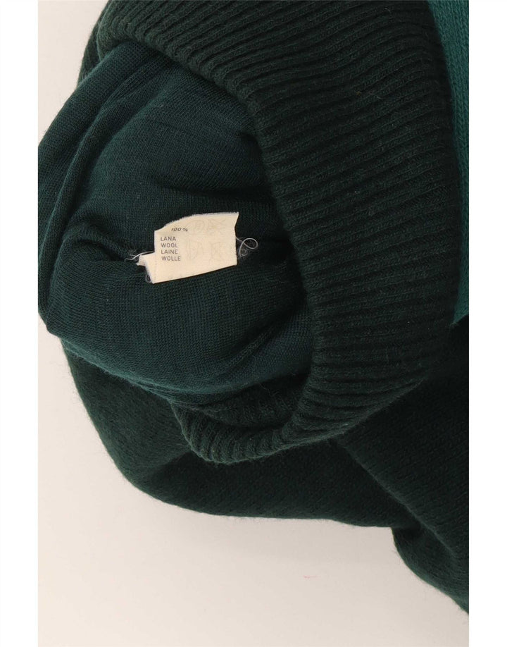 Gianni Versace Herren-Pullover mit Rollkragen, Mittelgrün, Farbblock