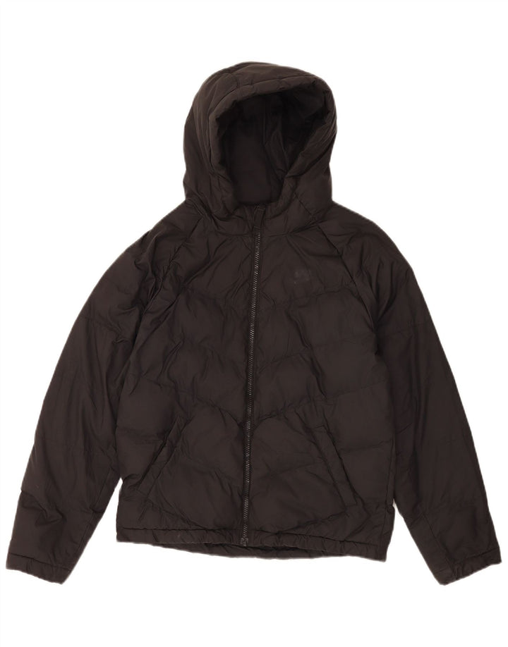 Nike Mädchen-Kapuzenjacke, gepolstert, 12–13 Jahre, Größe L, aus schwarzem Polyester