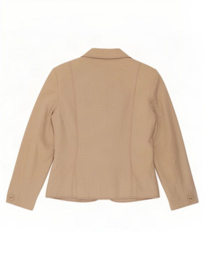 Marks & Spencer Damen-Blazer mit 2 Knöpfen, UK 12, Mittelbeige, Leinen