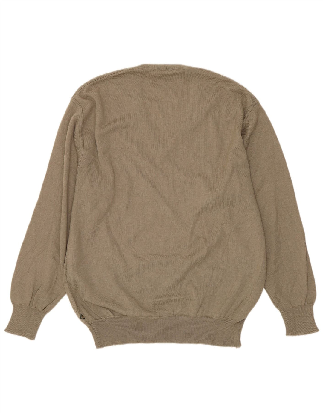 MALAGRIDA Herren-Pullover mit V-Ausschnitt aus mittelgrauer, geometrischer Wolle