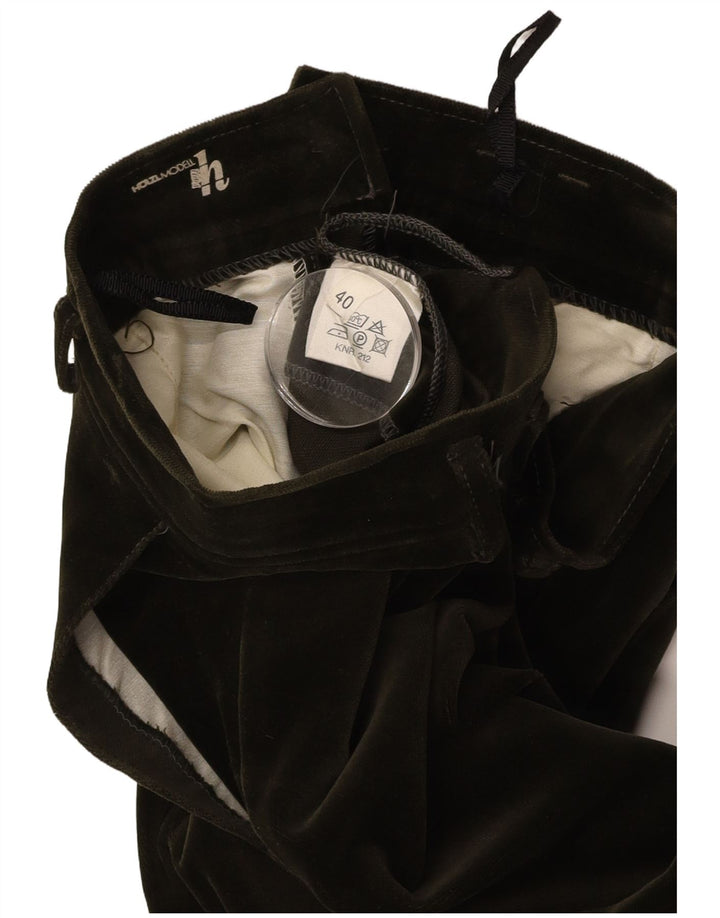 VINTAGE Damen Steigbügel-Samthose EU 40 Medium W27 L29 Grüne Baumwolle