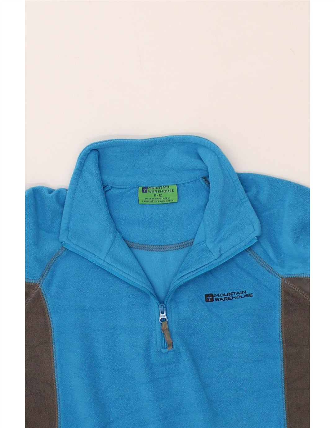 MOUNTAIN WAREHOUSE Boys Zip Neck Fleece Jumper 11-12 Years Blue Vintage Mountain Warehouse and Second-Hand Mountain Warehouse from Messina Hembry 