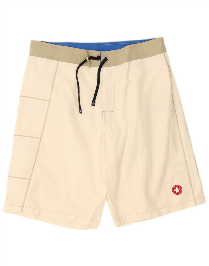 Murphy & Nye Herren-Badeshorts mit Grafik, groß, weißes Colourblock-Polyamid