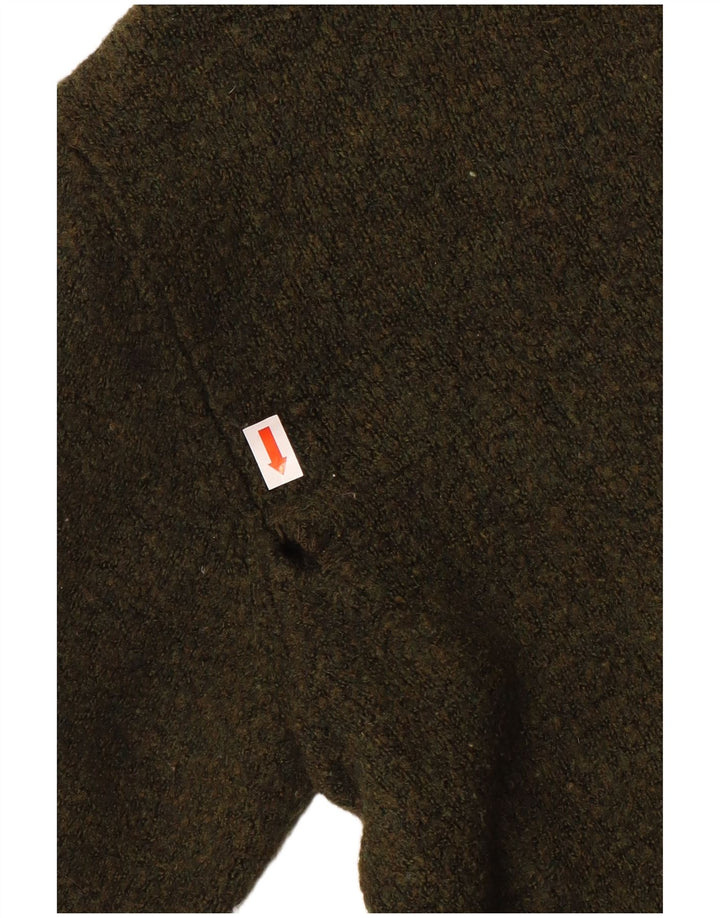 Zara Damen-Pullover, übergroß, Rundhalsausschnitt, Gr. 14, mittlere Khaki-Viskose